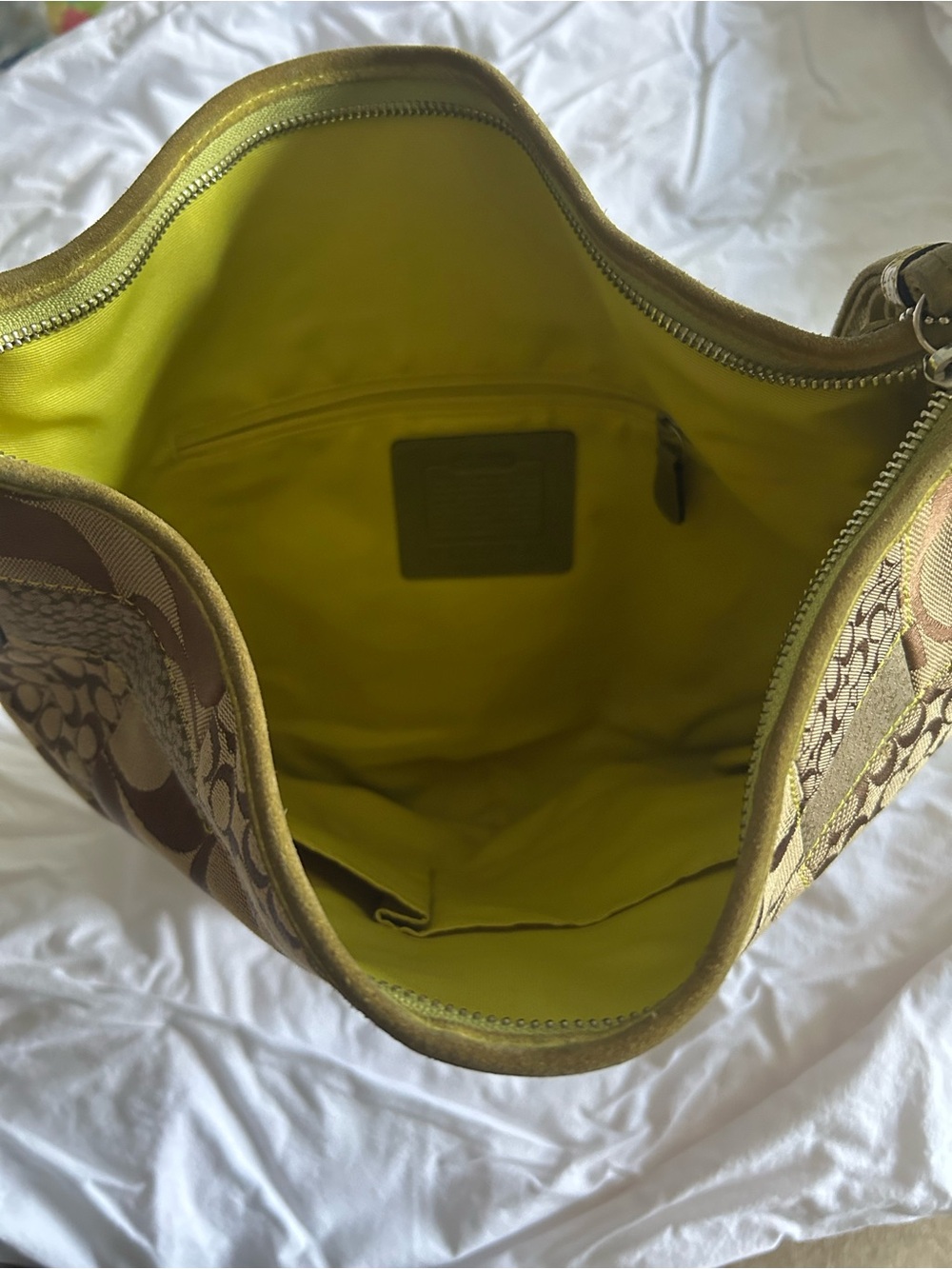 Vintage Coach Exotics Collection Lime green trim zipper closure Hobo bag - Picture 16 of 16
